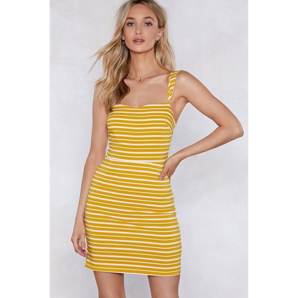 Nasty Gal Striped Shift Mini Dress NWT - Picture 3 of 7